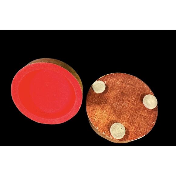 Vintage White Persian Cat Porcelain Figurines On Round Wood Trinket Box 4” x 3” - Picture 6 of 15